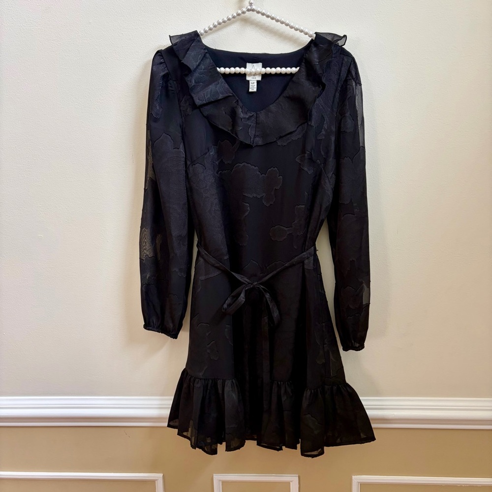 Joie Black Floral Long Sleeve Dress NWOT